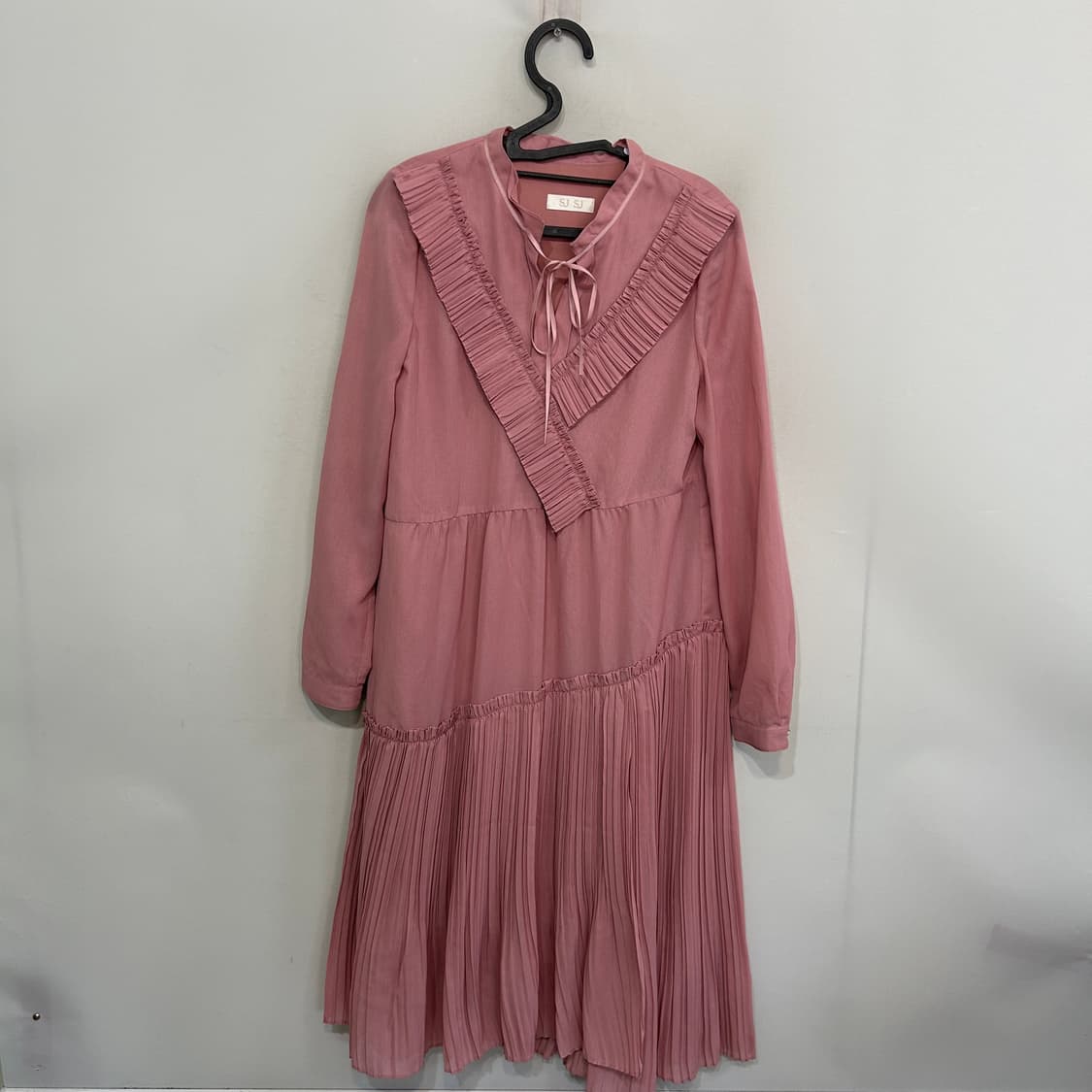 SJSJ 핑크 플리츠 원피스 44~55정도 상품이미지1