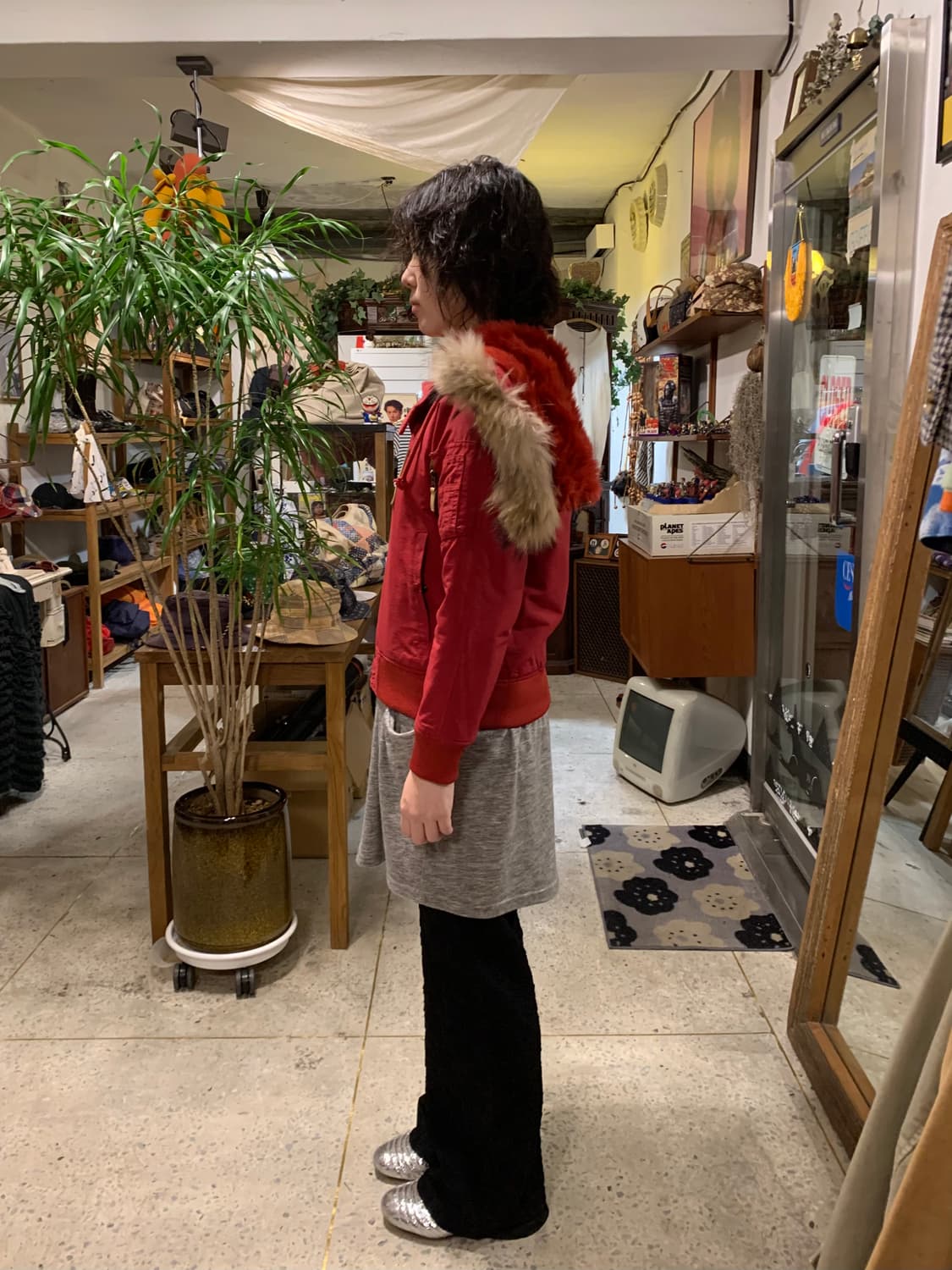 빔즈보이 N2b 레드 지퍼 퍼 후드 자켓 상품이미지4