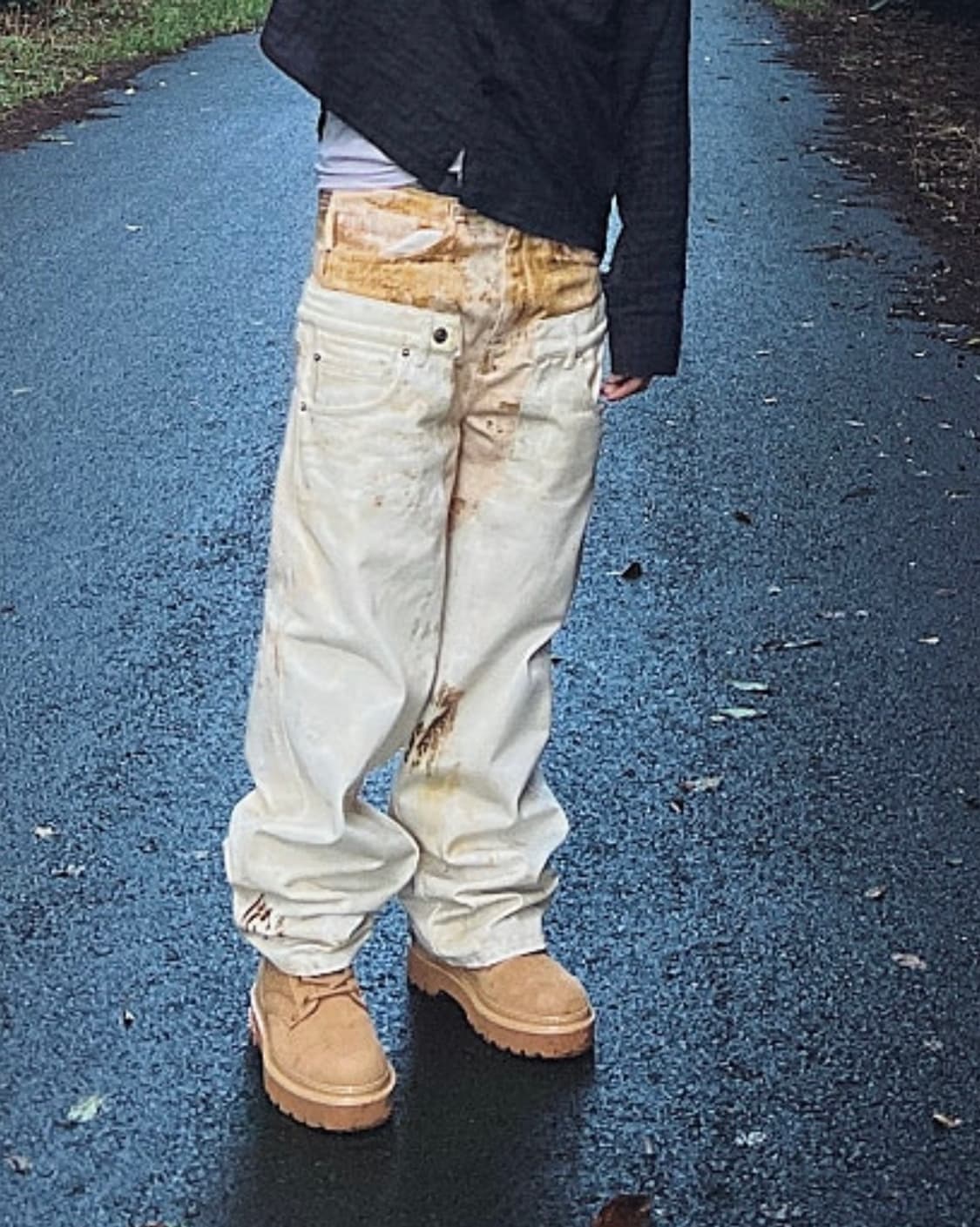 자라 x 앤더슨벨 더블 웨이스트밴드 프린티드 진 상품이미지3