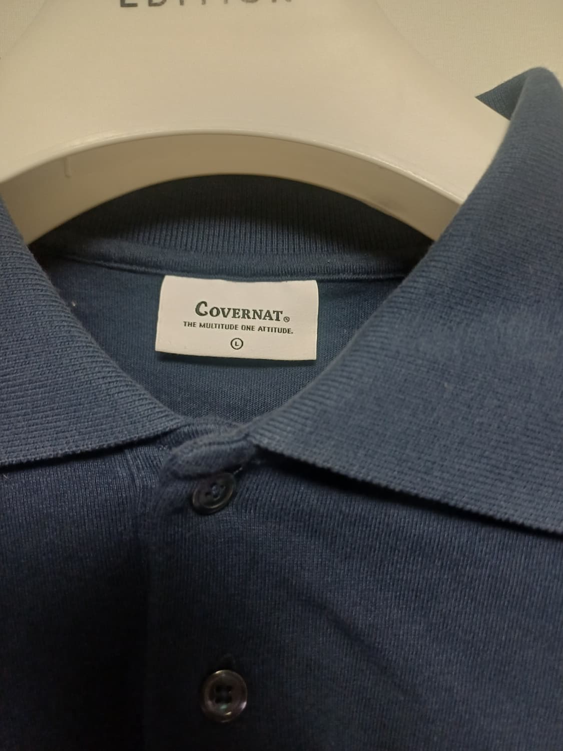 [L] 커버낫(COVERNAT) C로고 와펜 폴로 카라티 네이비 상품이미지2