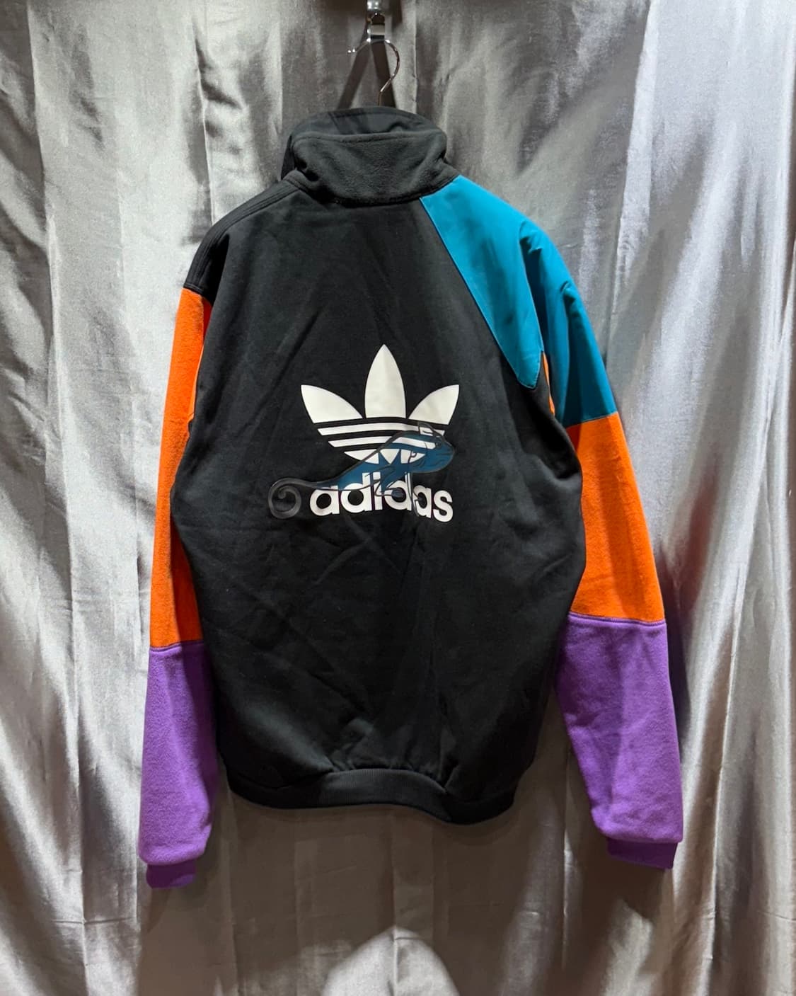 S 아디다스 파이어버드 빅로고 컬러 배색 플리스 아노락 상품이미지4