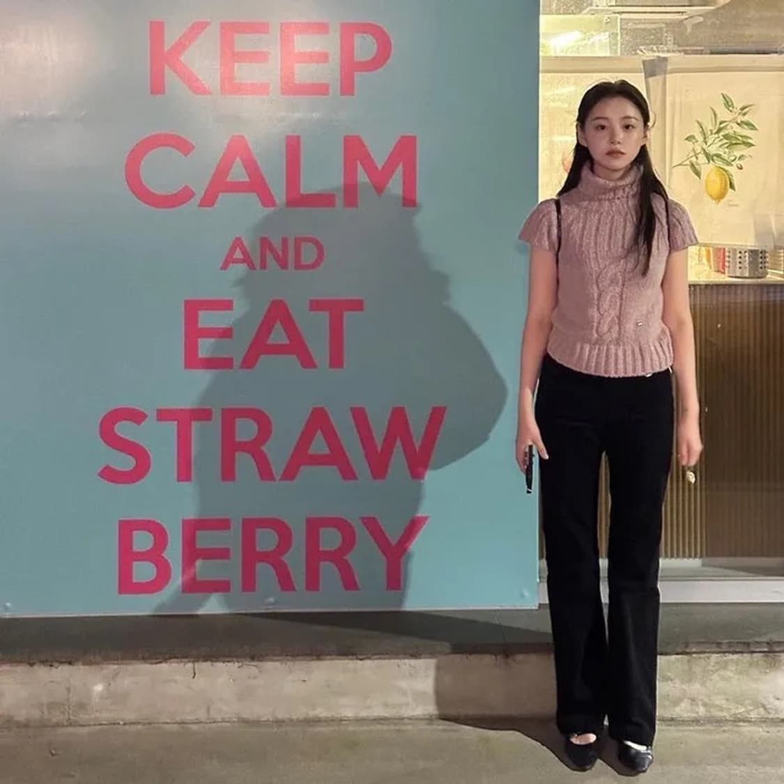 어랜 트위스트 터틀넥 하프니트 드라이 핑크 상품이미지3