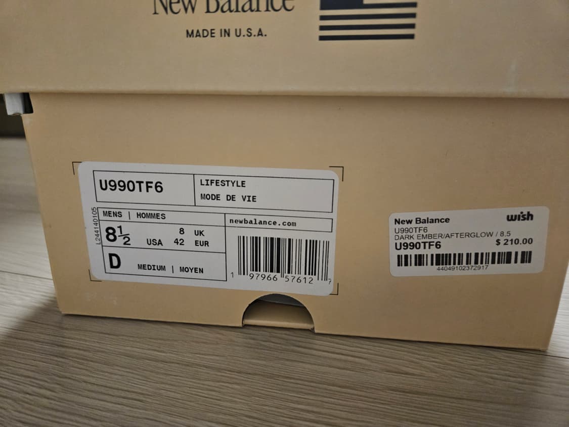 [265] 새 제품_뉴발란스 990v6 다크 엠버 애프터글로우 상품이미지3