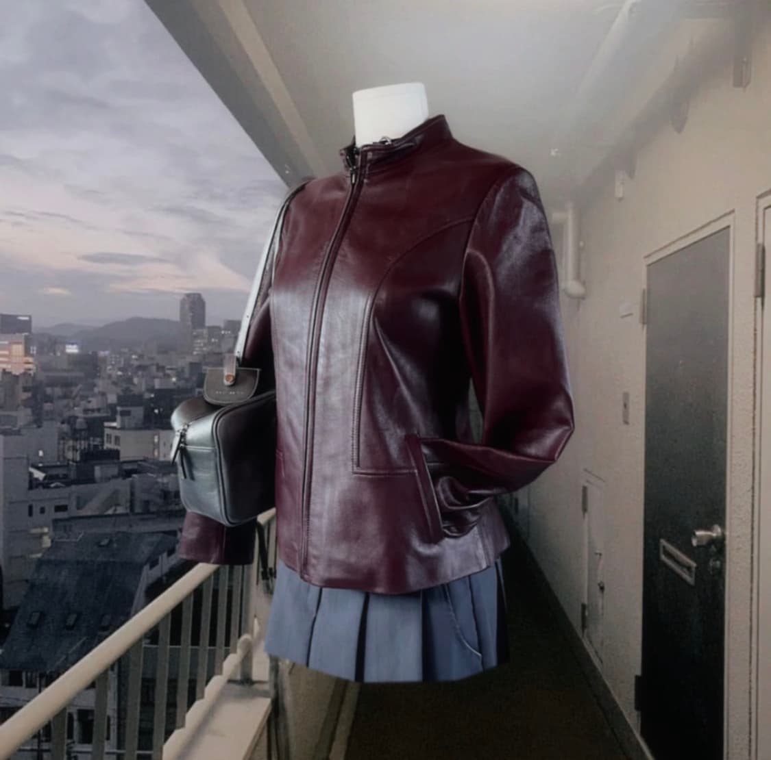 램스킨 와인 레더자켓 상품이미지1