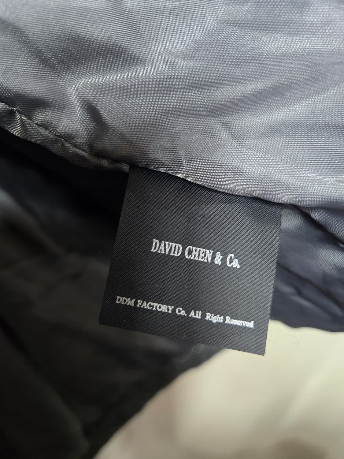 DAVID CHEN 데이비드 첸 벨벳 패딩 회색 상품이미지8