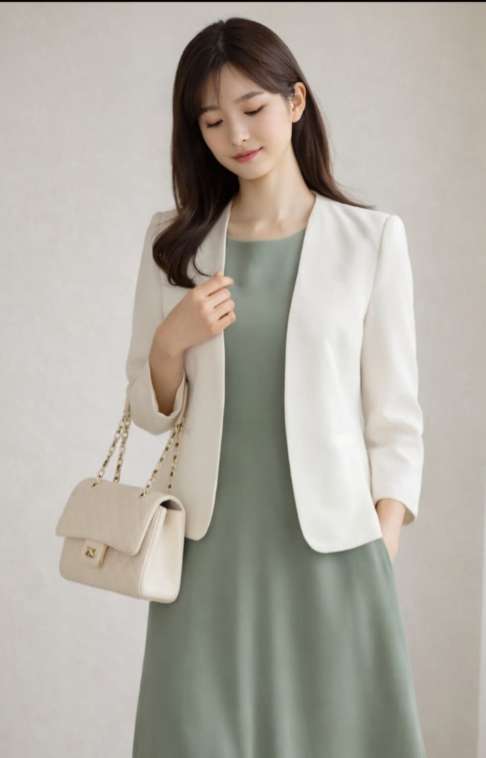 화이트 아이보리 노카라 자켓 66 / 봄여름 얇은 자켓 상품이미지2