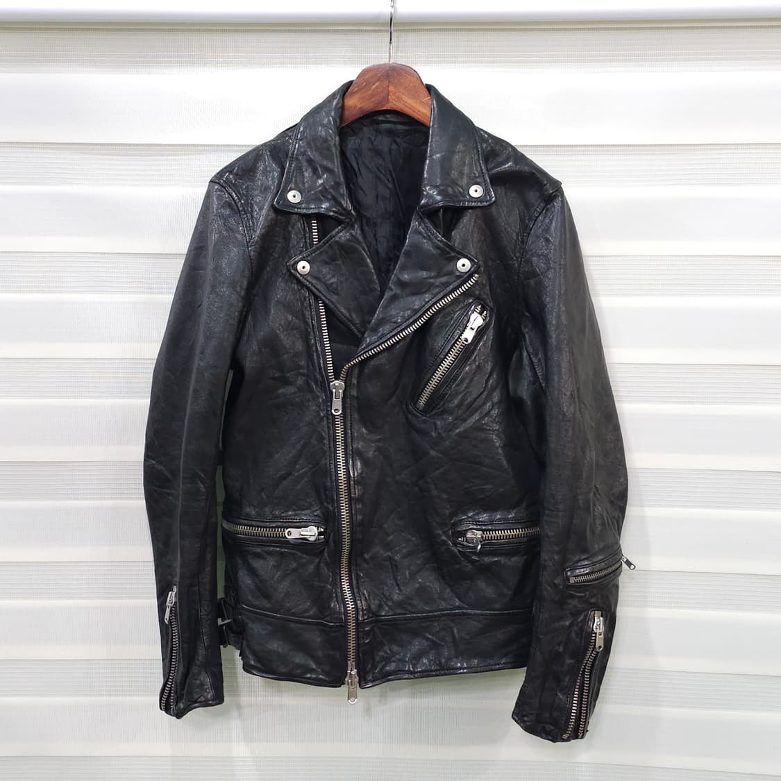 JAPAN 빈티지 투웨이집업 양가죽 라이더자켓- M정도 상품이미지1
