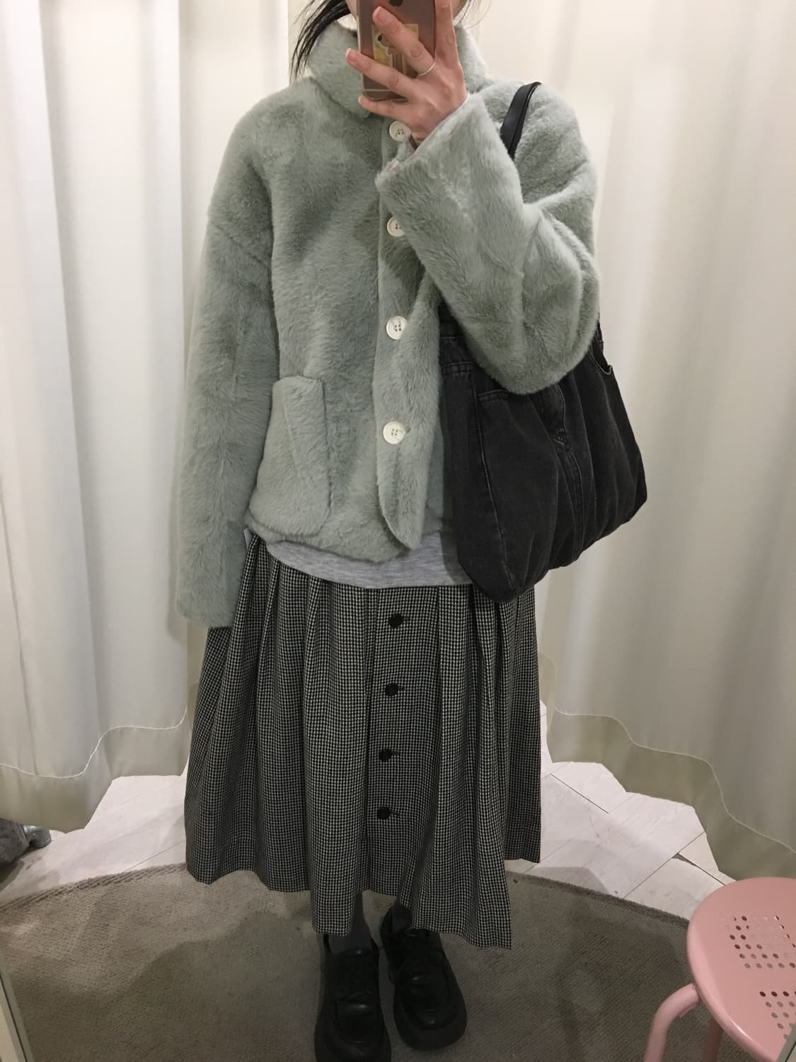 Powder Mint Fur Coat 상품이미지1