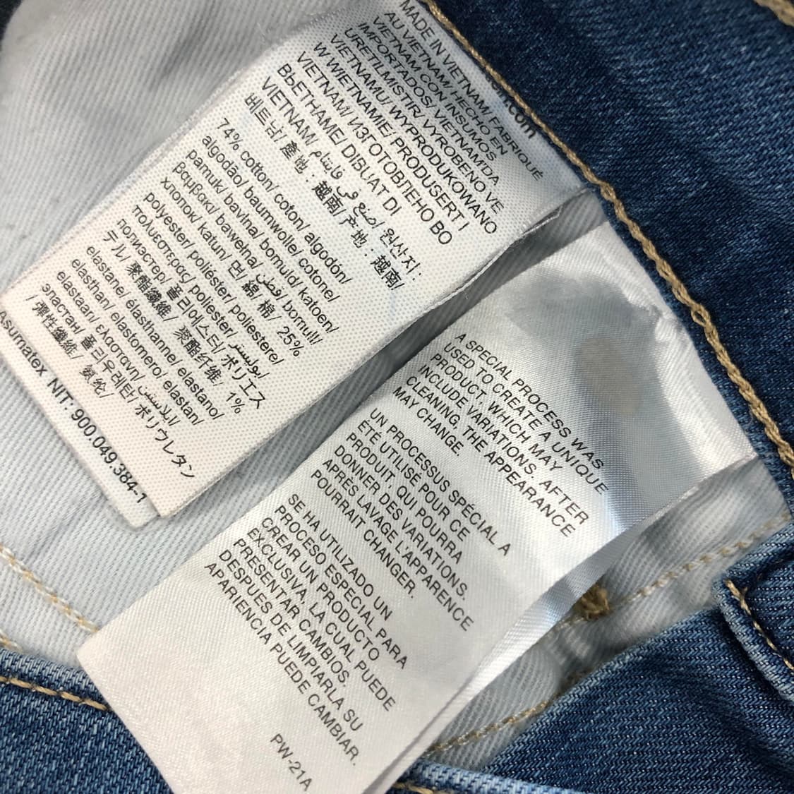 ck 캘빈클라인 와이드레그 레더패치 데님진 25 인치 상품이미지7