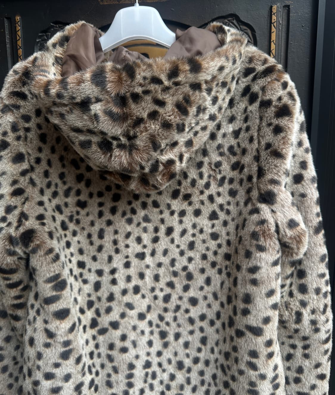 vour meme leopard fur hood jacket 상품이미지5
