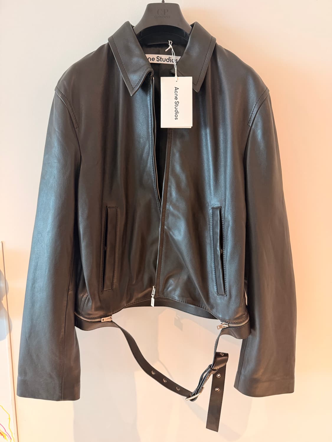 아크네 / 벨트 가죽 라이더 자켓 / 52(105~) 상품이미지4