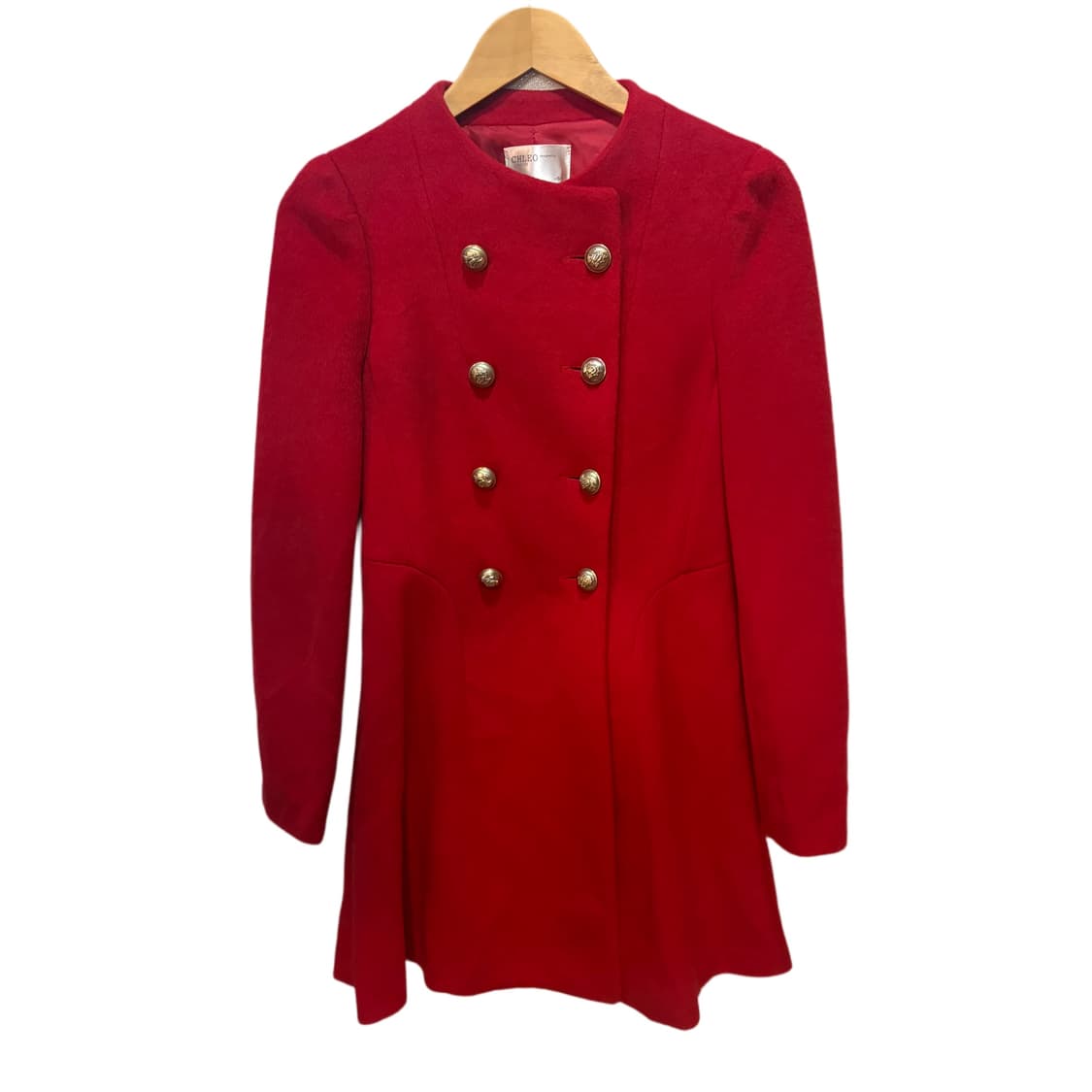 빈티지 클래식 레드 골드 더블 버튼 코트 상품이미지7
