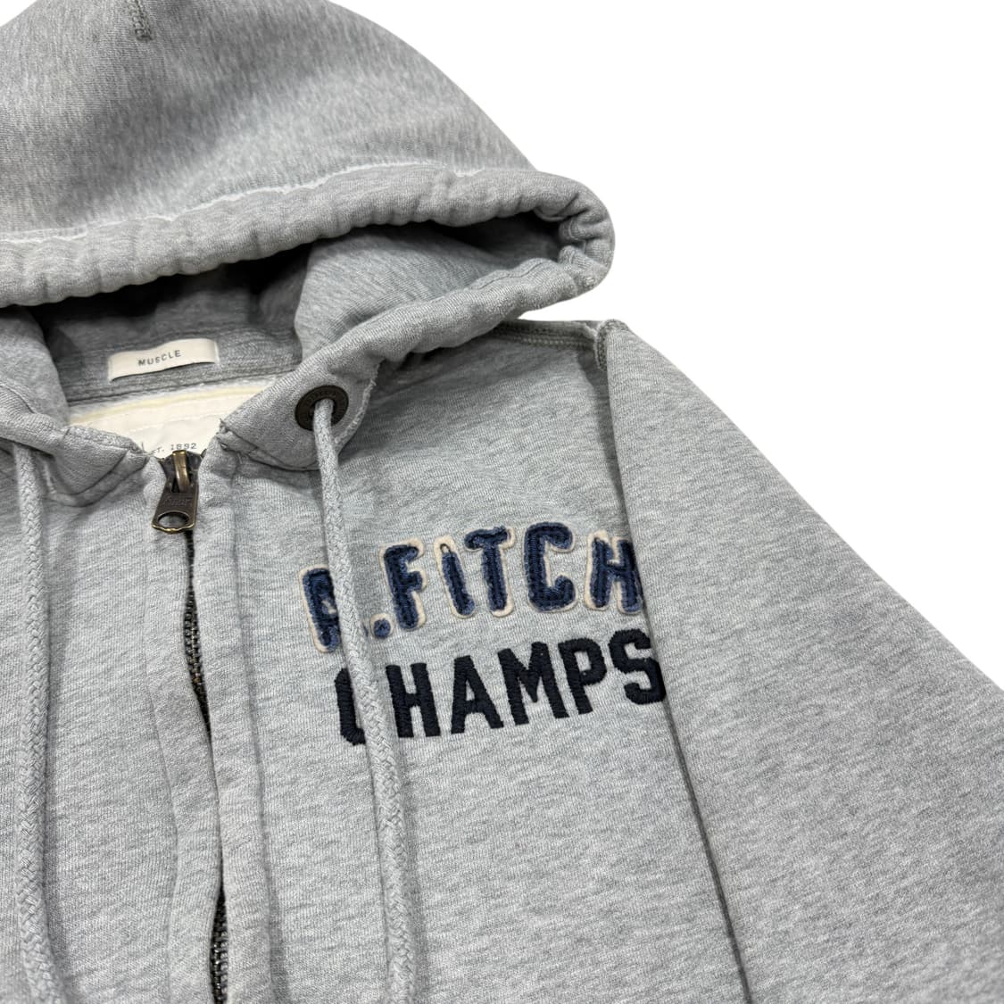 아베크롬비 빈티지 Y2K 스펠로고 데미지 디테일 기모 후드집업 자켓 M 상품이미지2