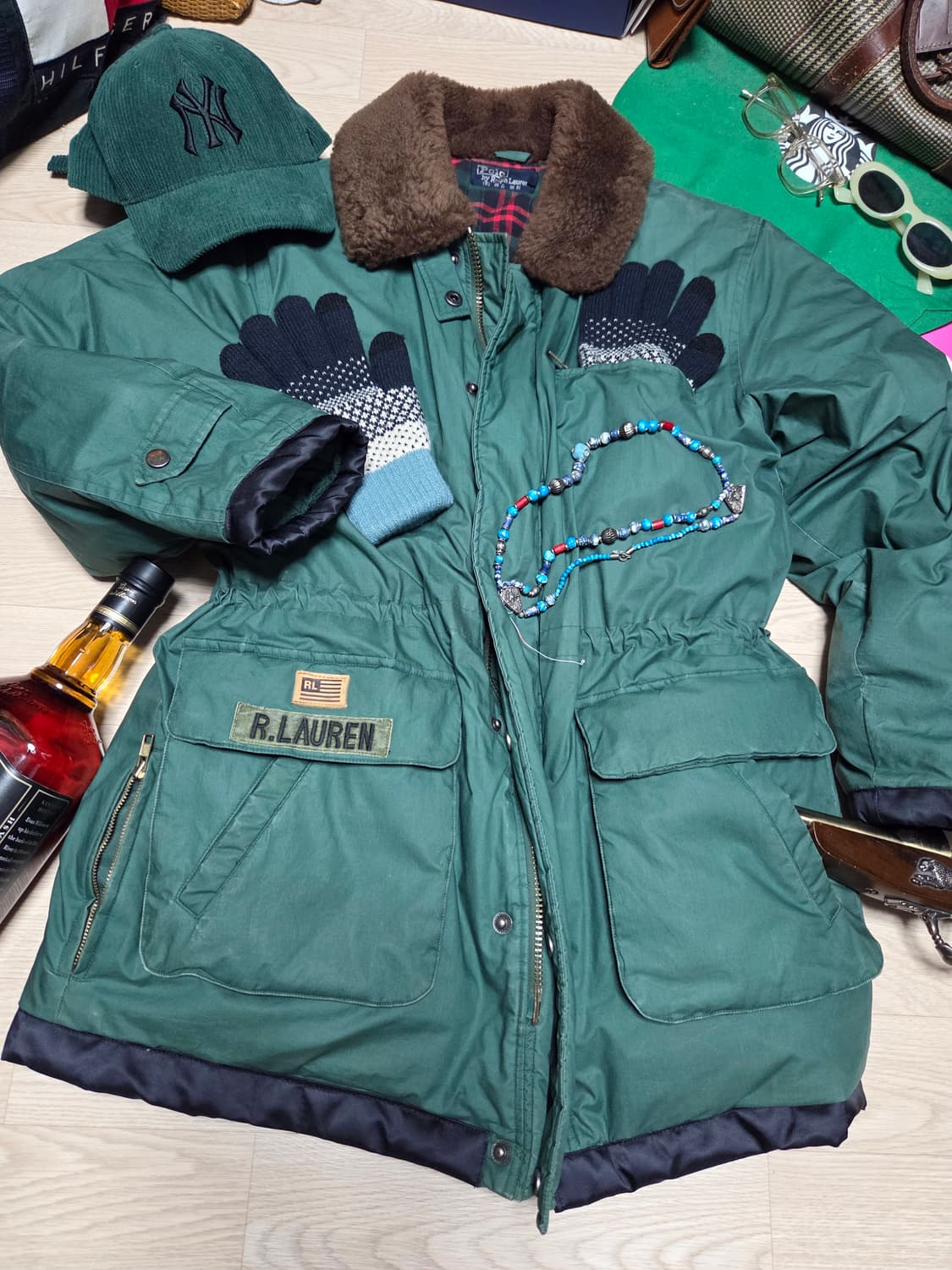 80s POLO RALPH LAUREN 램스 퍼 덕다운 파카 패딩 상품이미지1