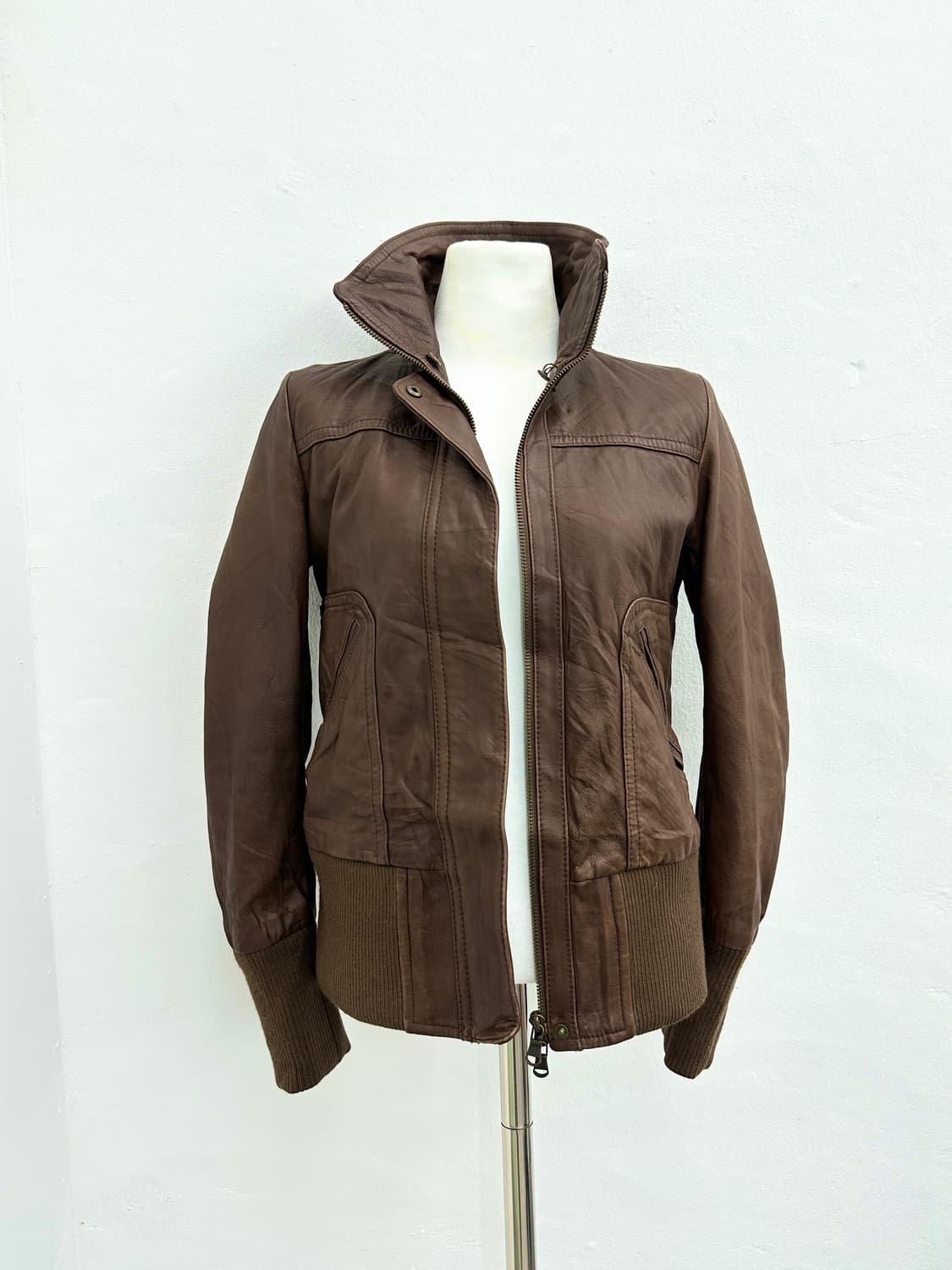 Raccoon fur high neck sheepskin leather  상품이미지9