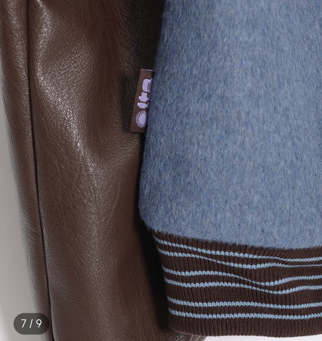 새상품급 토우토우 아카이브 바시티자켓 블루&월넛 상품이미지7