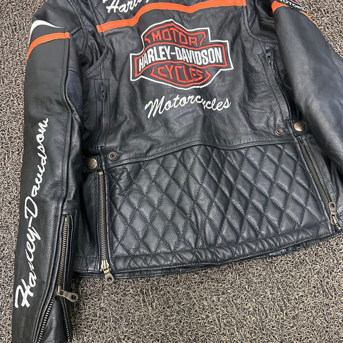 할리데이비슨 모터사이클 레더 가죽 자켓 블랙 XS 상품이미지6