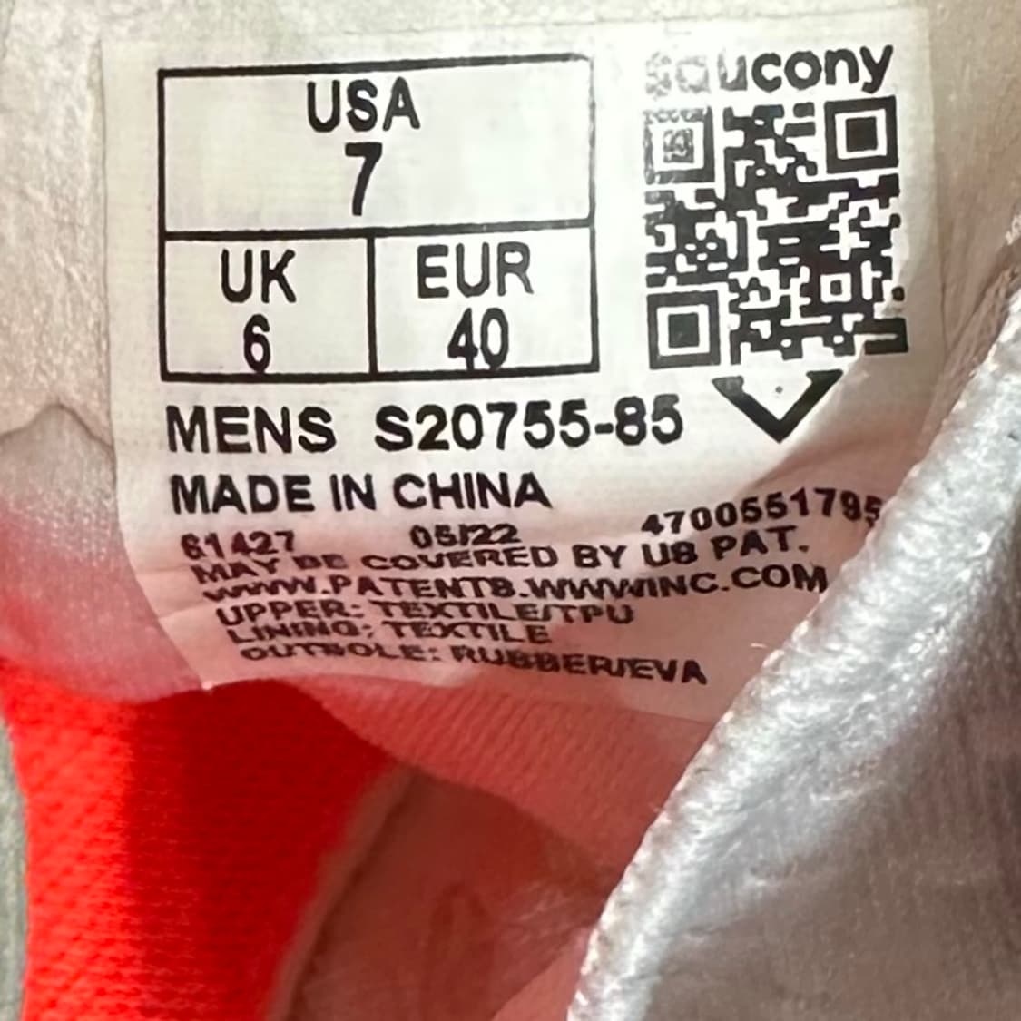 UK6 240) Saucony 운동화 엔돌핀 프로 3 런닝화 화이트/레드 상품이미지9