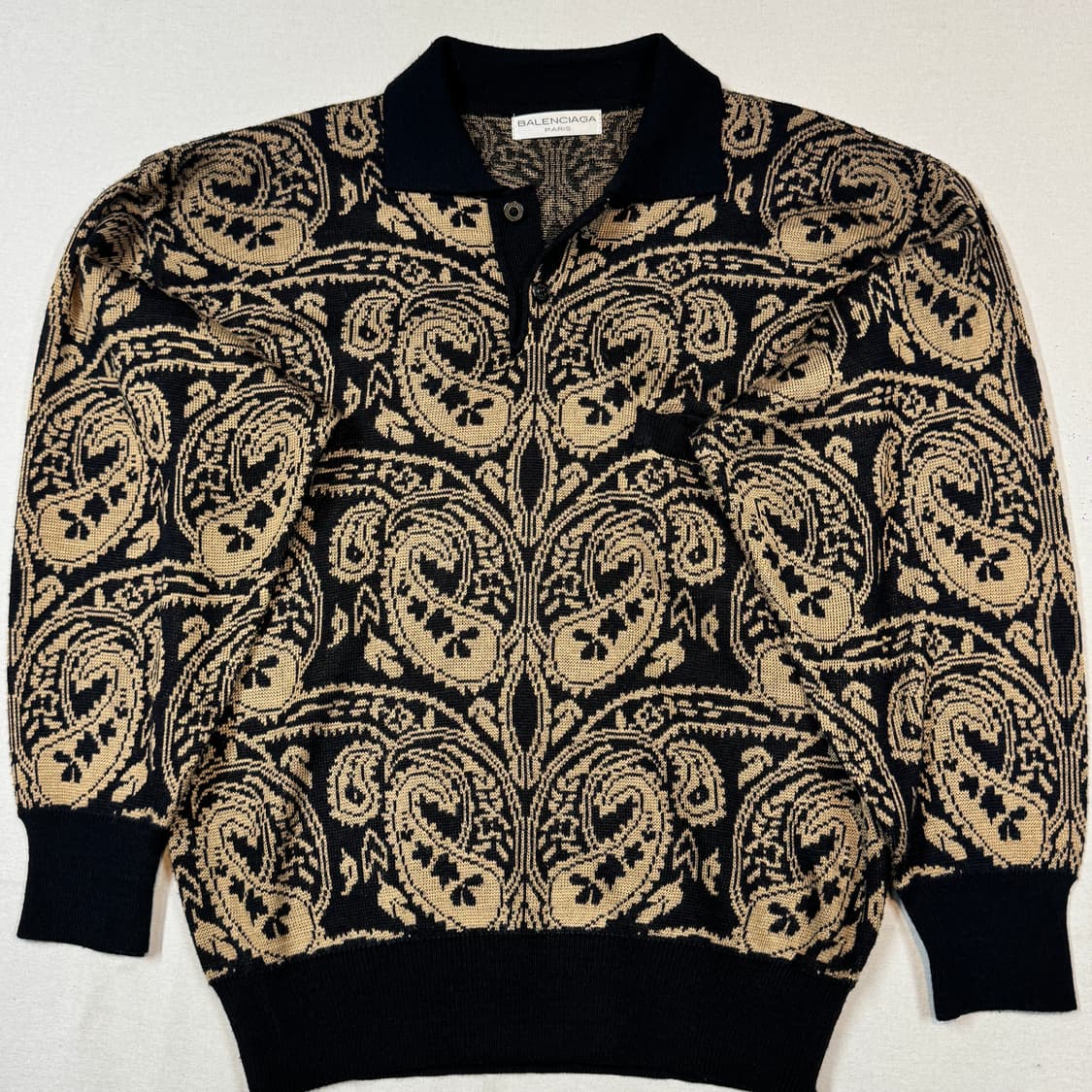 M) 발렌시아가 페이즐리 패턴 울 카라넥 니트 상품이미지3