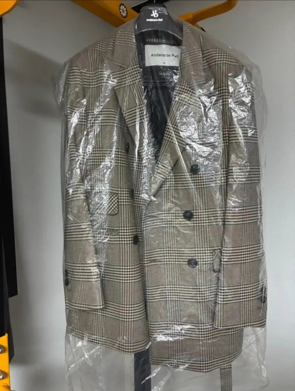 앤더슨벨 체크 더블 자켓 M 상품이미지5