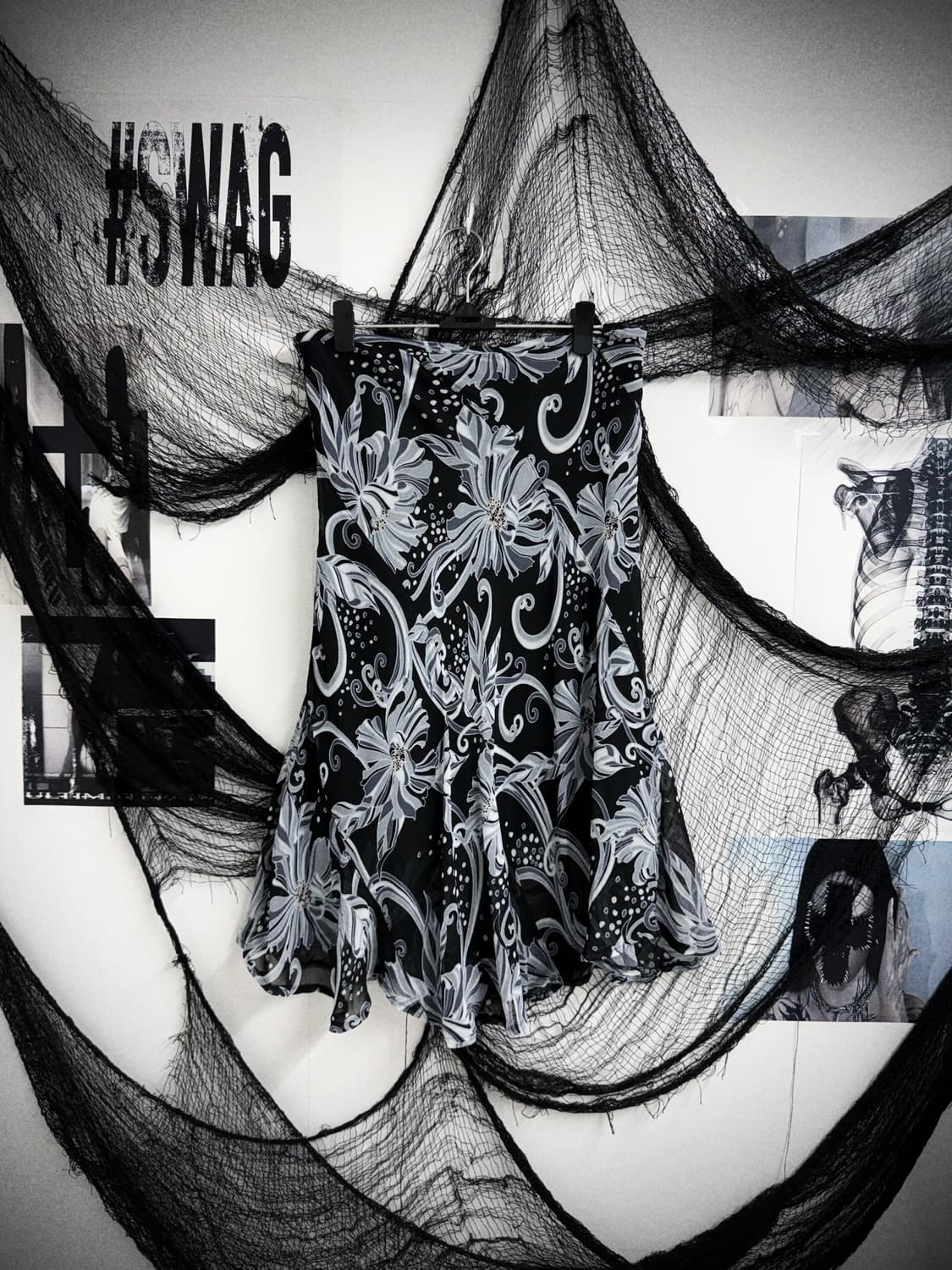 Flower pattern midi skirt 상품이미지1