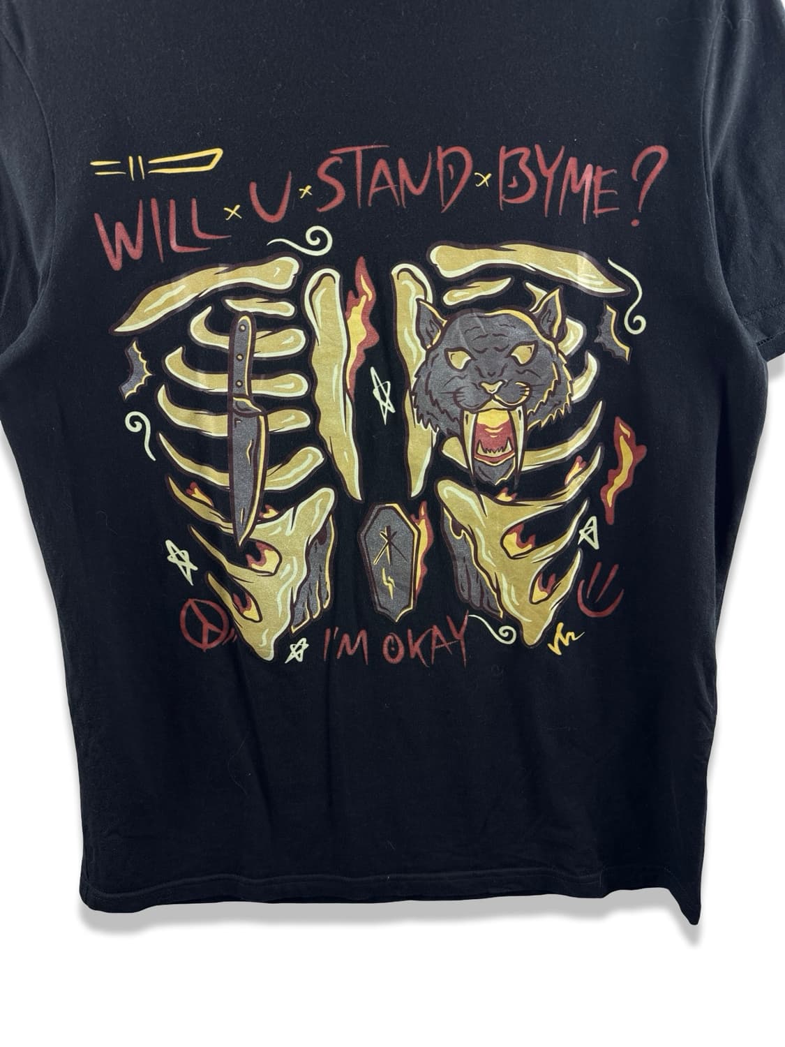 JPN 쉬인 본 프린팅 티셔츠2552 상품이미지4