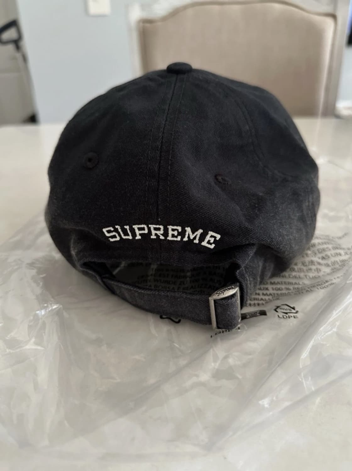 25SS 슈프림 레더 앱릭 6 패널 캡 블랙 새상품 상품이미지5
