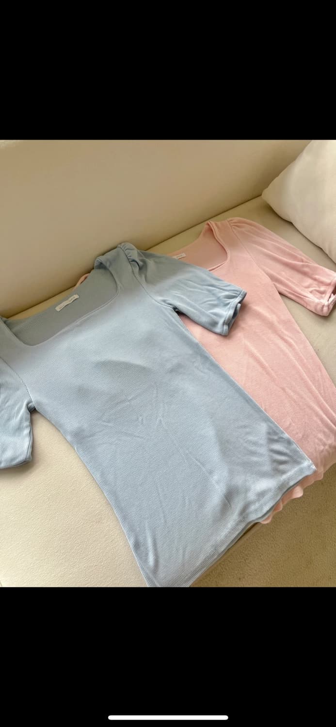 팔뚝살 커버 스퀘어넥 반팔 (핑크) 상품이미지7