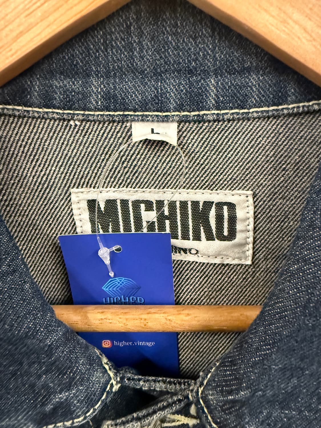 미치코 코시노 런던 90s 워싱 데님 청자켓 L 상품이미지7