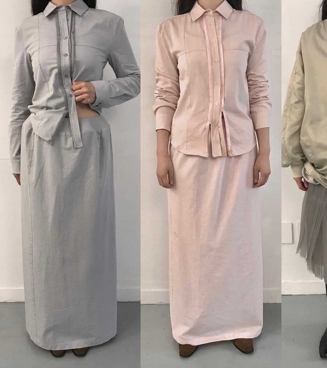 에옹쓰 24FW 오리가미 셔츠 핑크 상품이미지1