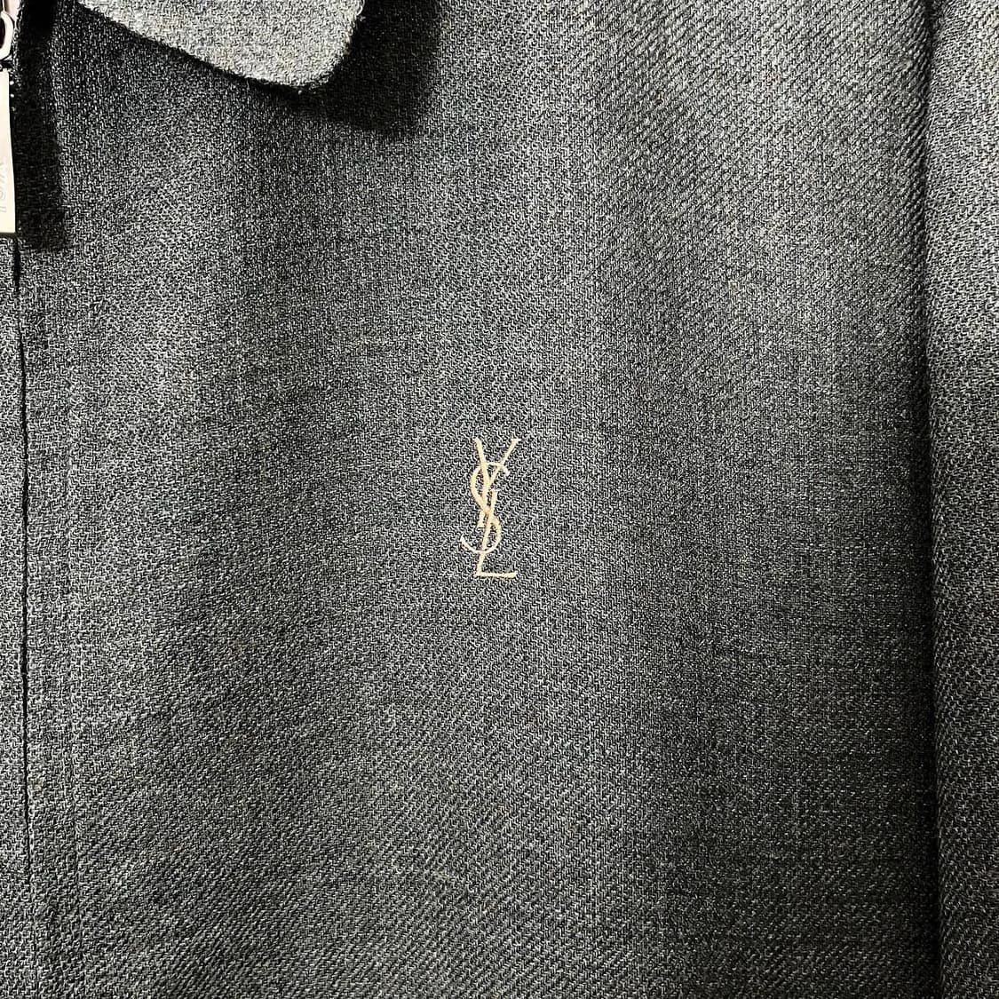 입생로랑 챠콜 스몰로고 카라 집업 자켓 상품이미지3