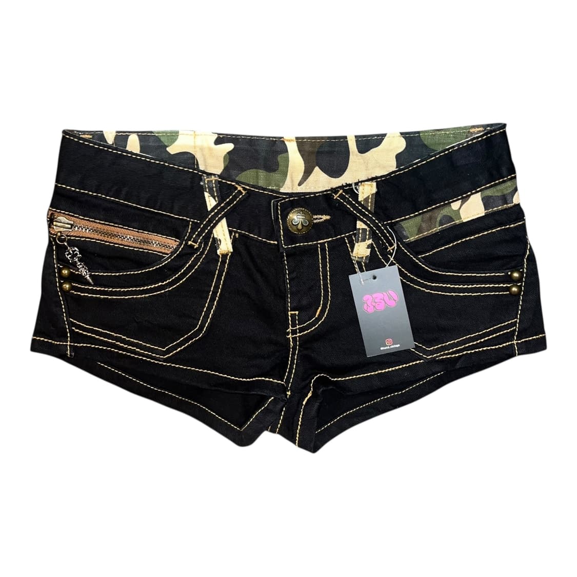 d.i.a 다이아 지퍼참 카모 포인트 데님숏팬츠 갸루y2k펑크 상품이미지1