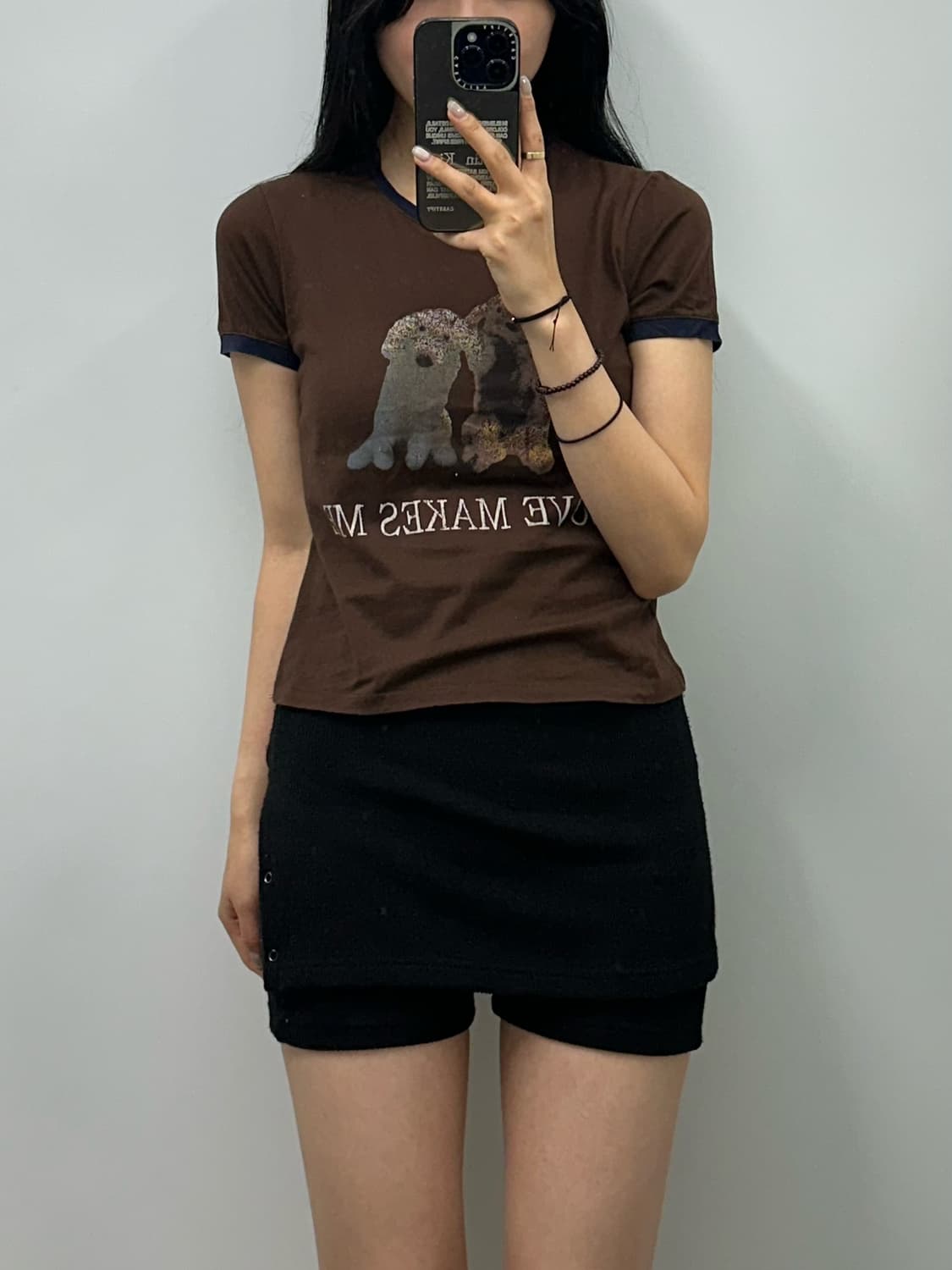 마땡킴 브라운 링거 반팔 티셔츠 상품이미지1