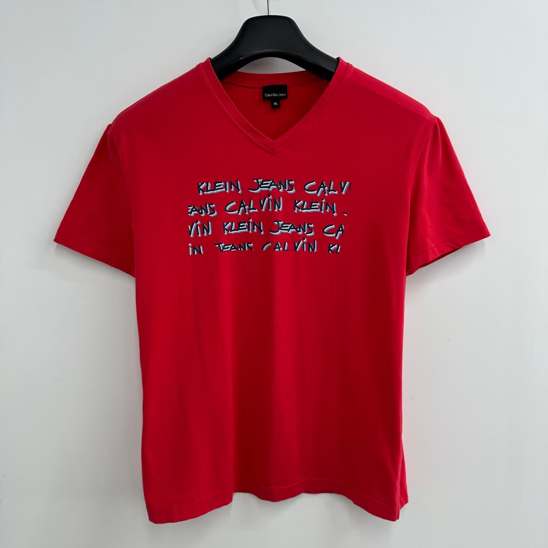 105 캘빈클라인 여자 브이넥 반팔 티셔츠 상품이미지1