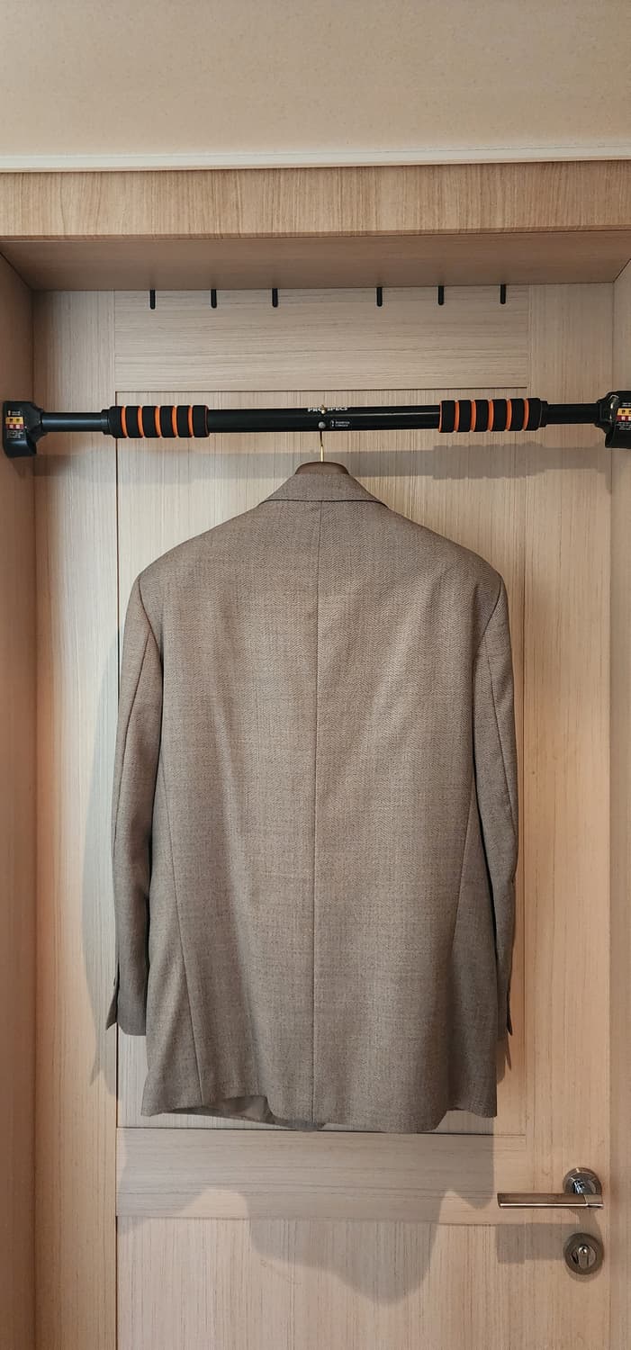 베이지 헤링본패턴 3버튼 울자켓 XL 상품이미지2