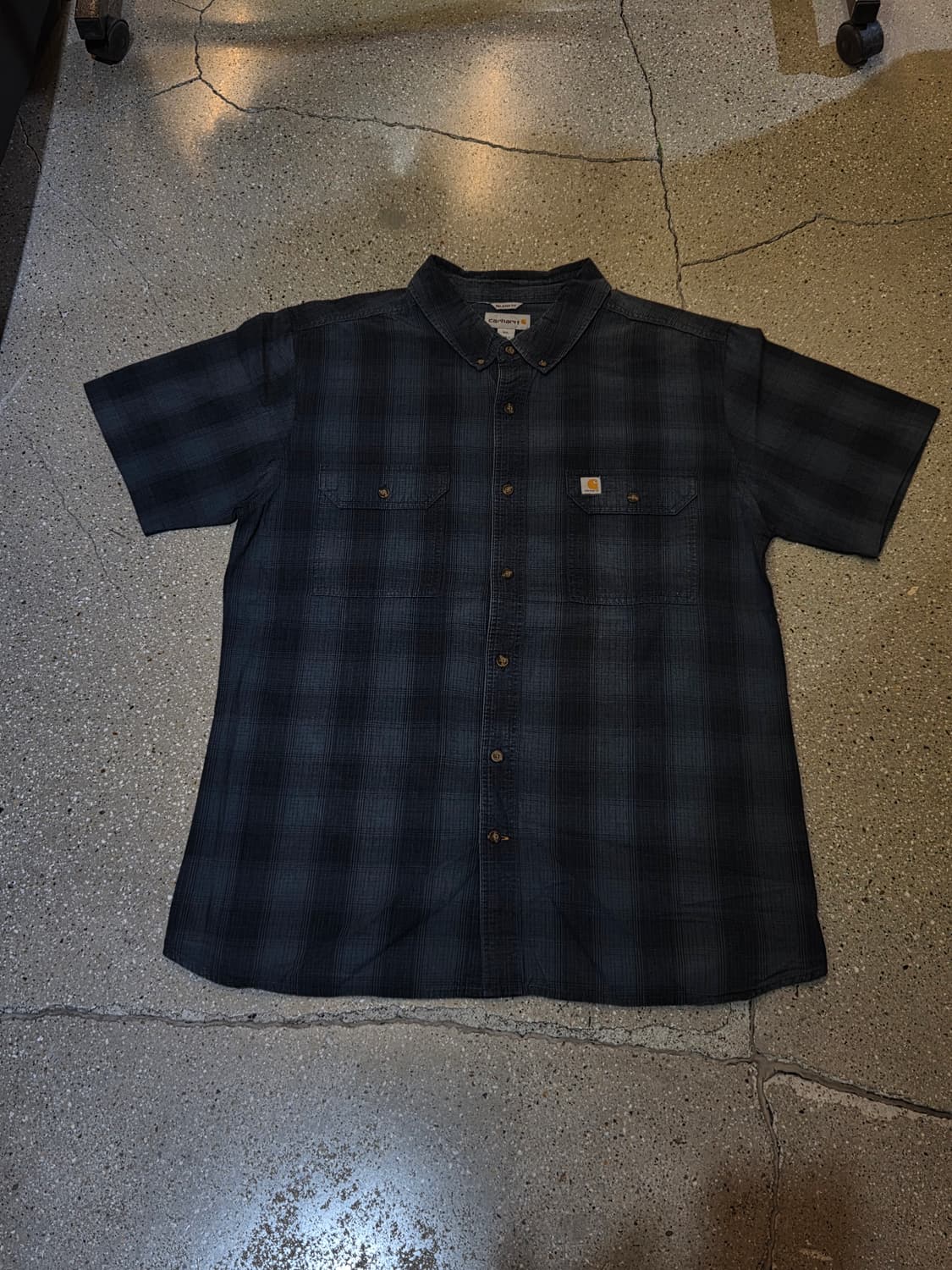 Carhartt 칼하트 네이비 체크반팔셔츠 상품이미지4