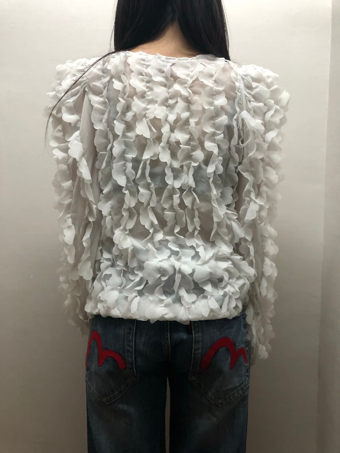 빈티지 화이트 프릴 블라우스 상품이미지5