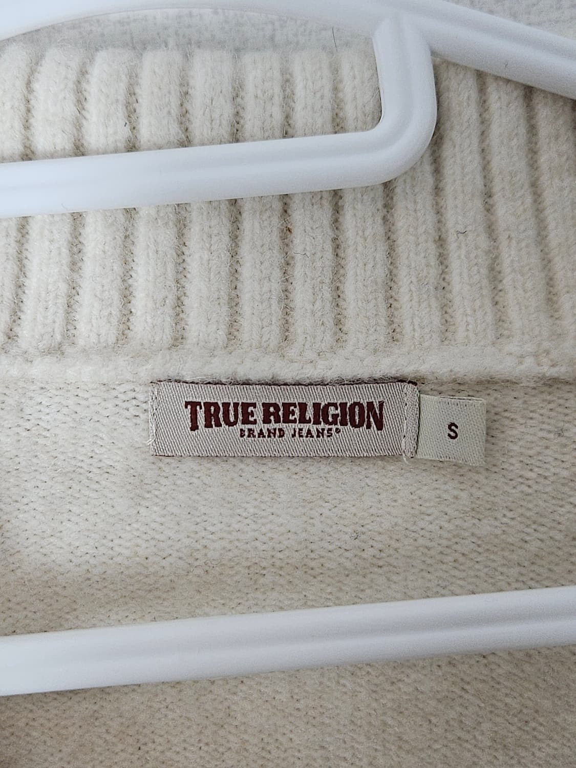 트루릴리전 니트집업 자켓 하이넥 빈티지패치 S 상품이미지5