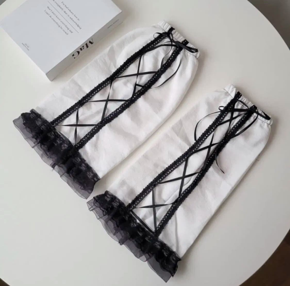 빈티지 y2k 고스로리 로리타 갸루 양산형 지뢰계 레그워머  상품이미지2