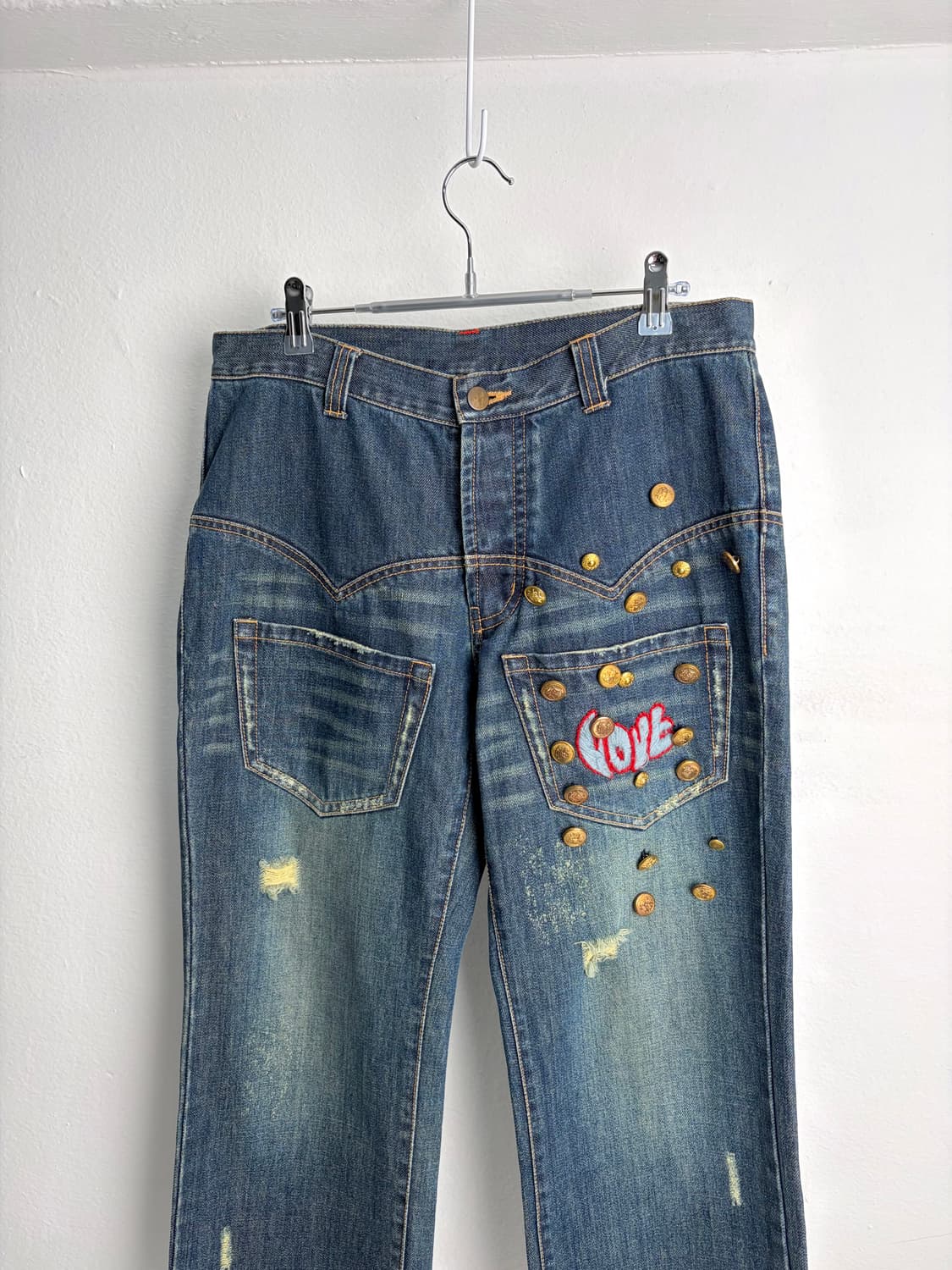 카와이오카다 빈티지 버튼 데님팬츠 상품이미지2