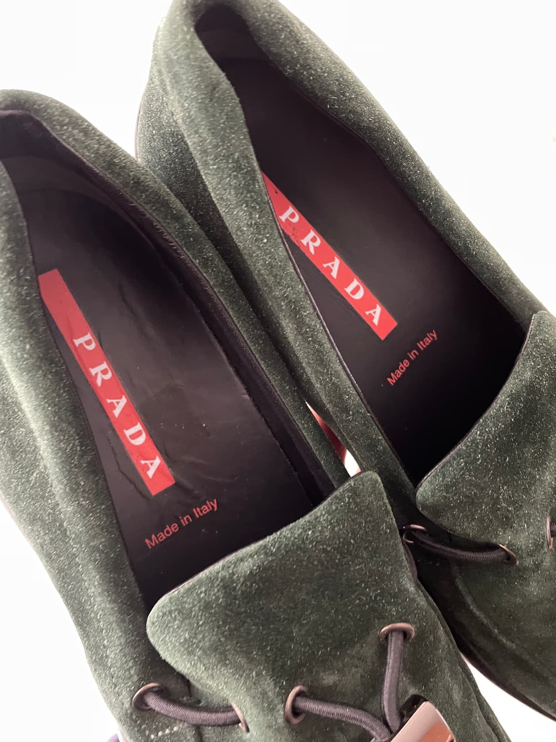 00s Prada Sports Toggle Loafers Green 상품이미지9