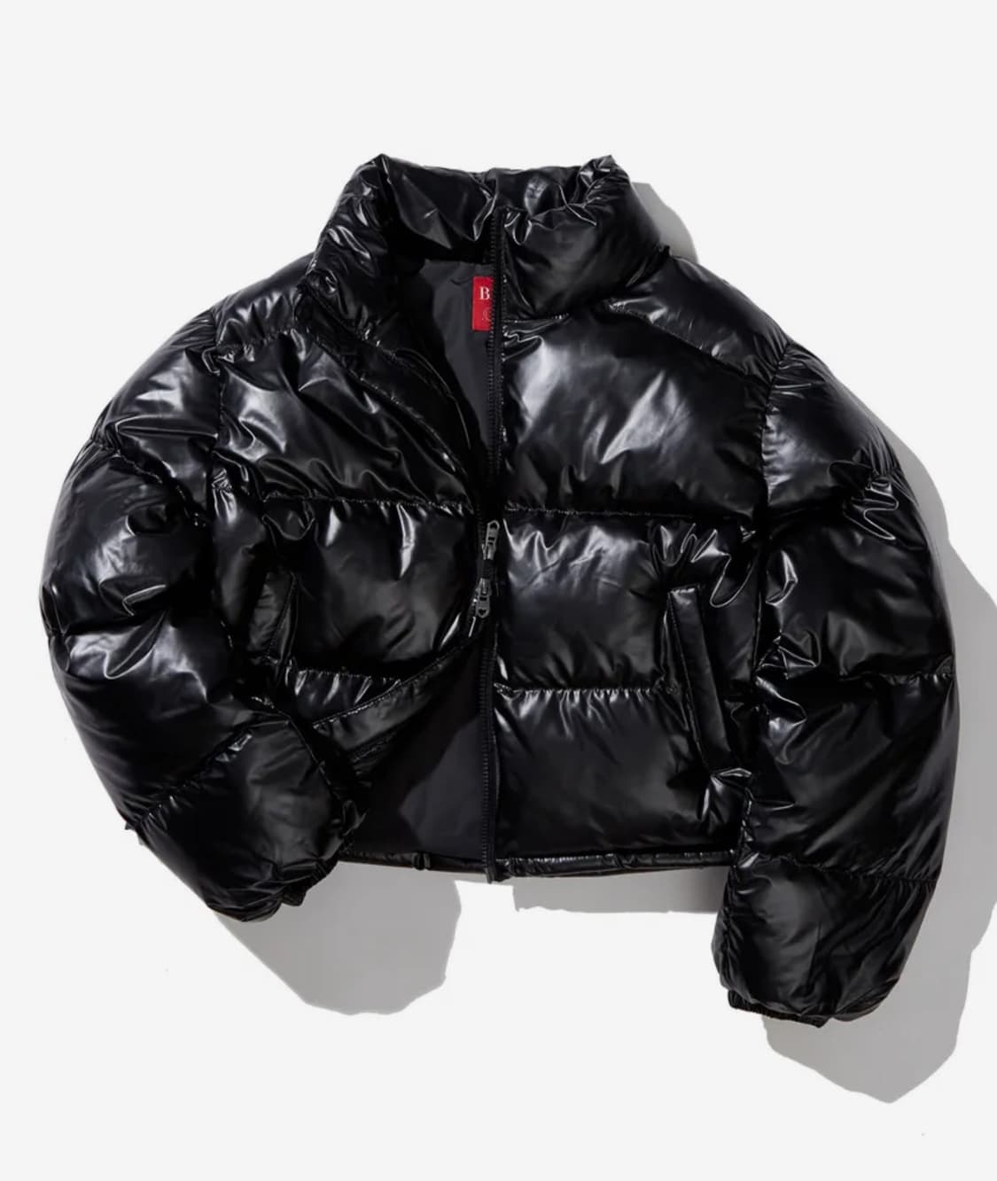비터셀즈 글로시 크롭 푸퍼 자켓-블랙 상품이미지1