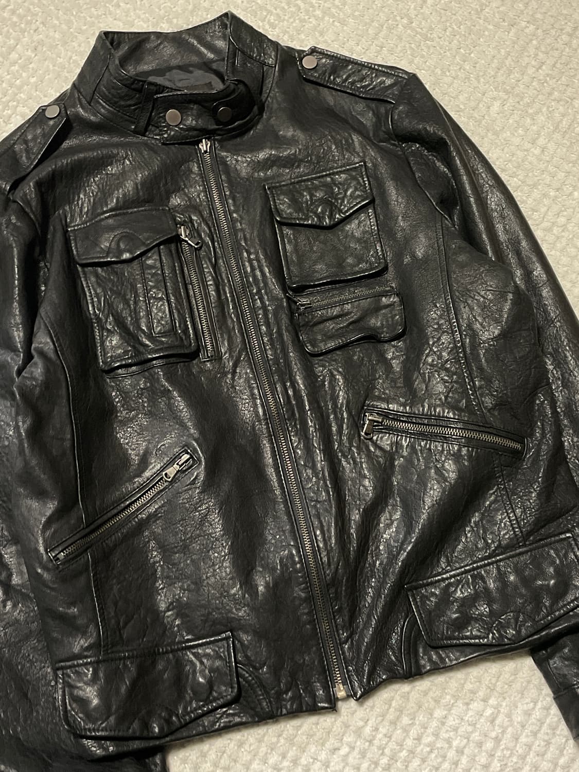 NORTH BEACH 웨스턴 무드 램스킨 양가죽 레더 자켓 상품이미지7