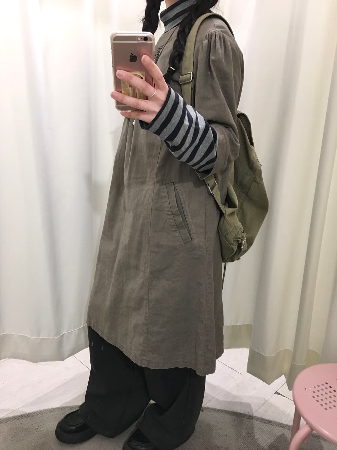 stripe long sleeve + button ops set 상품이미지5