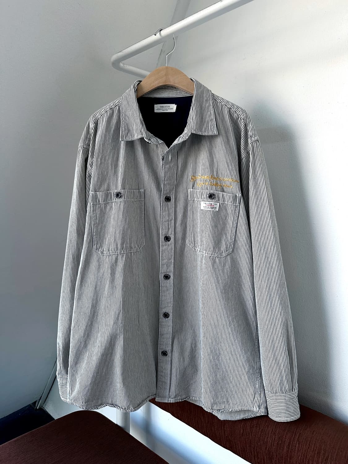 Cotton design stripe work shirt 상품이미지2