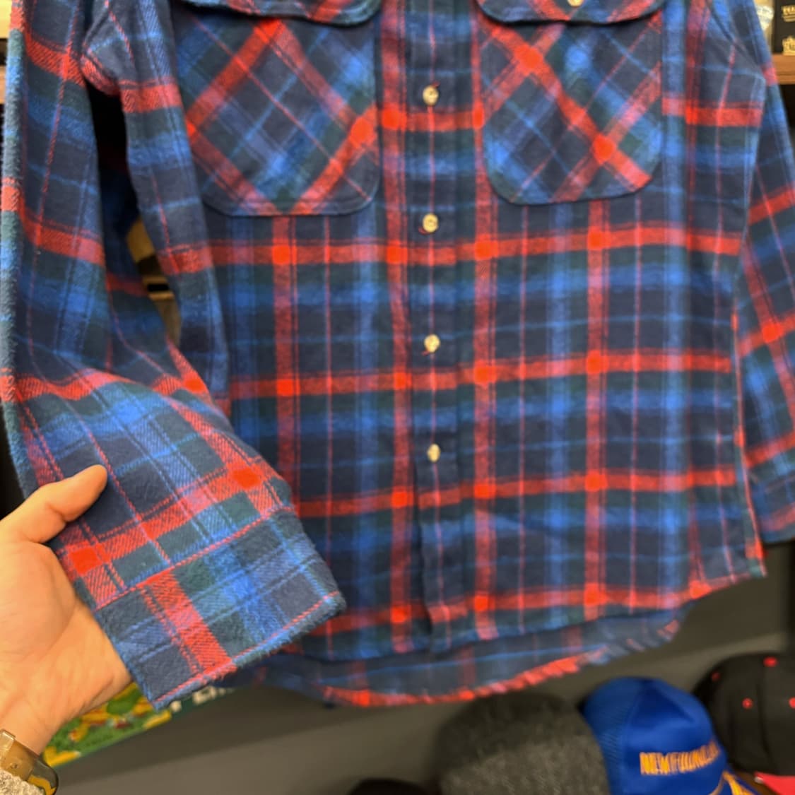 90s 프라이빗 프로퍼티 미국생산 헤비플란넬 체크 워크셔츠 N191 상품이미지4