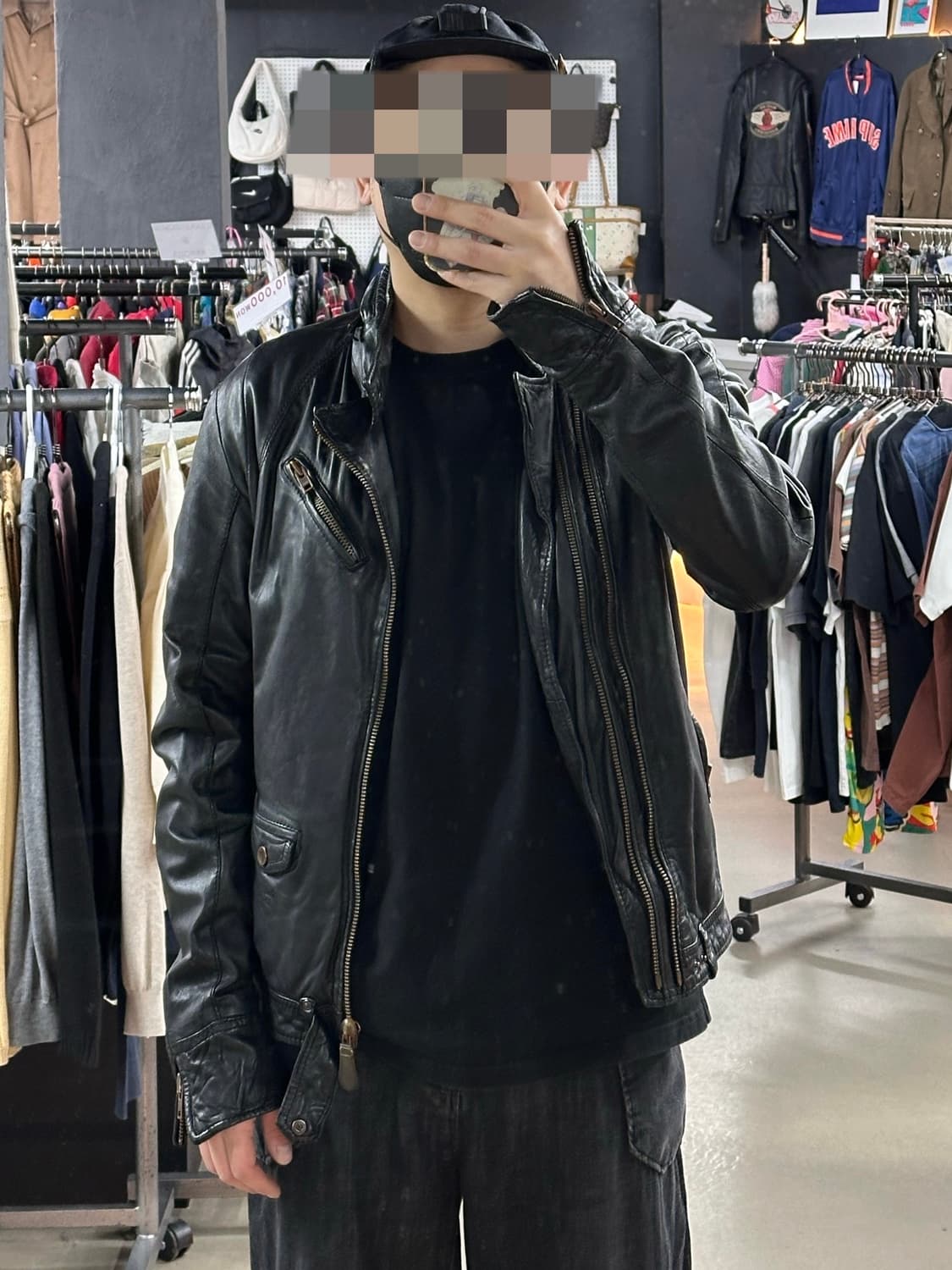 🔥디젤 양가죽 레더 바이커 자켓 M🔥 상품이미지1
