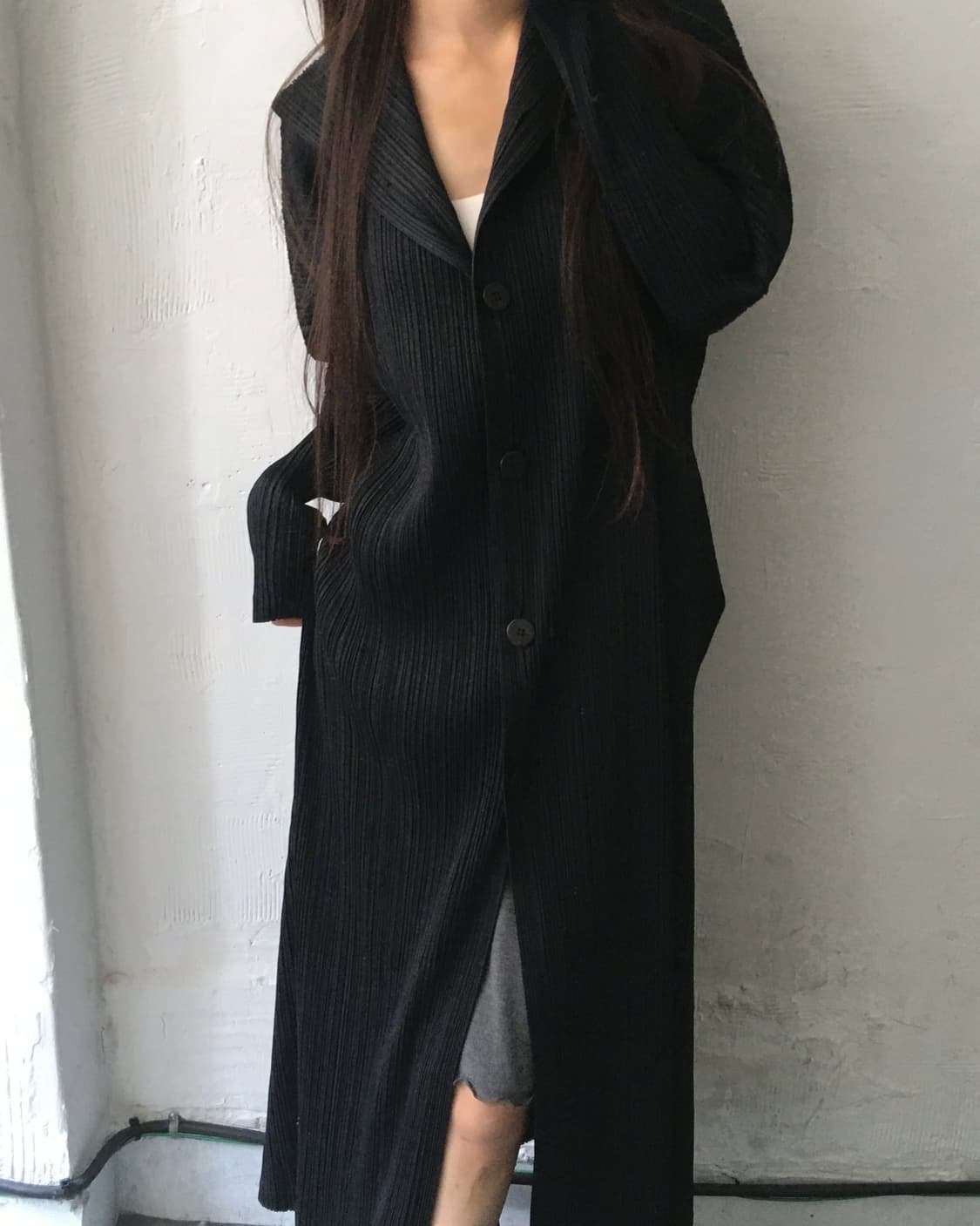 PLEATS PLEASE 플리츠플리즈 블랙 롱 코트 상품이미지2