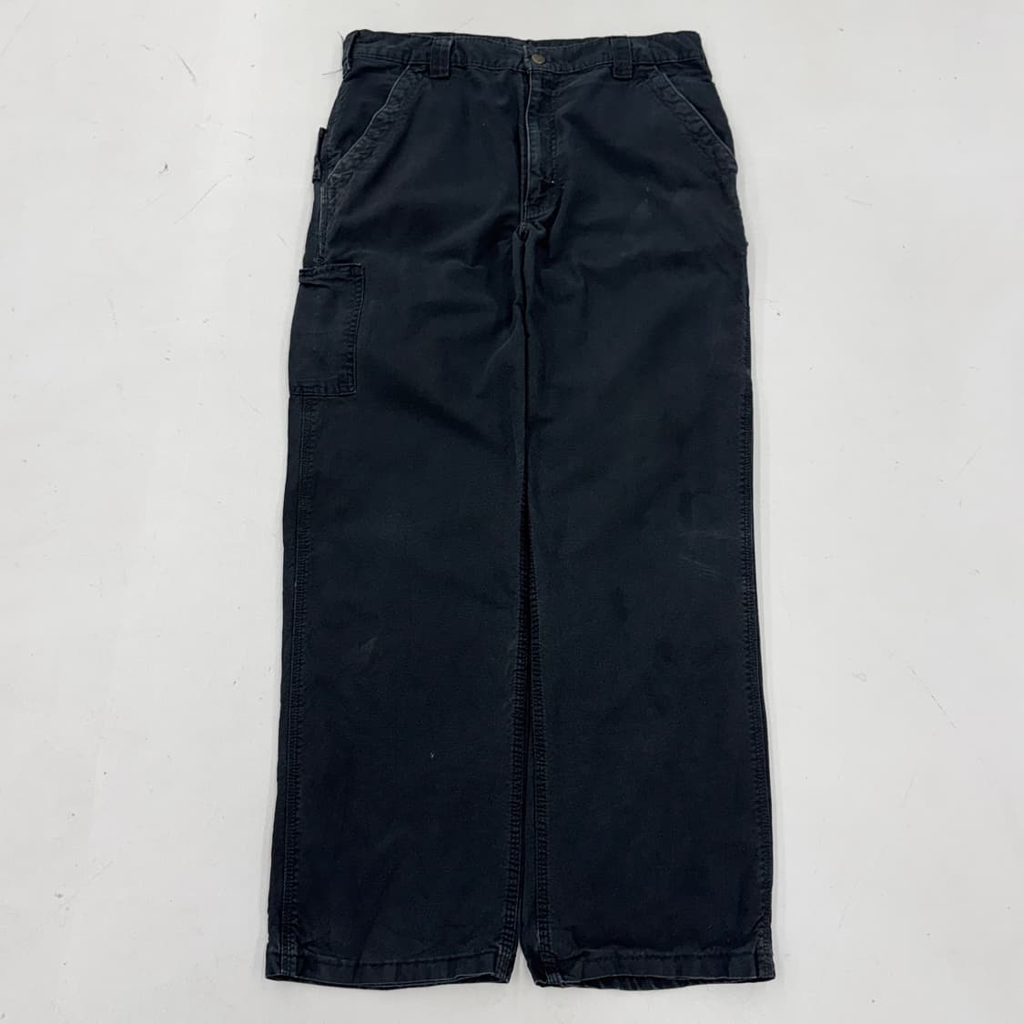 칼하트 OG 가죽패치 카펜터 와이드 워크팬츠 블랙 상품이미지2