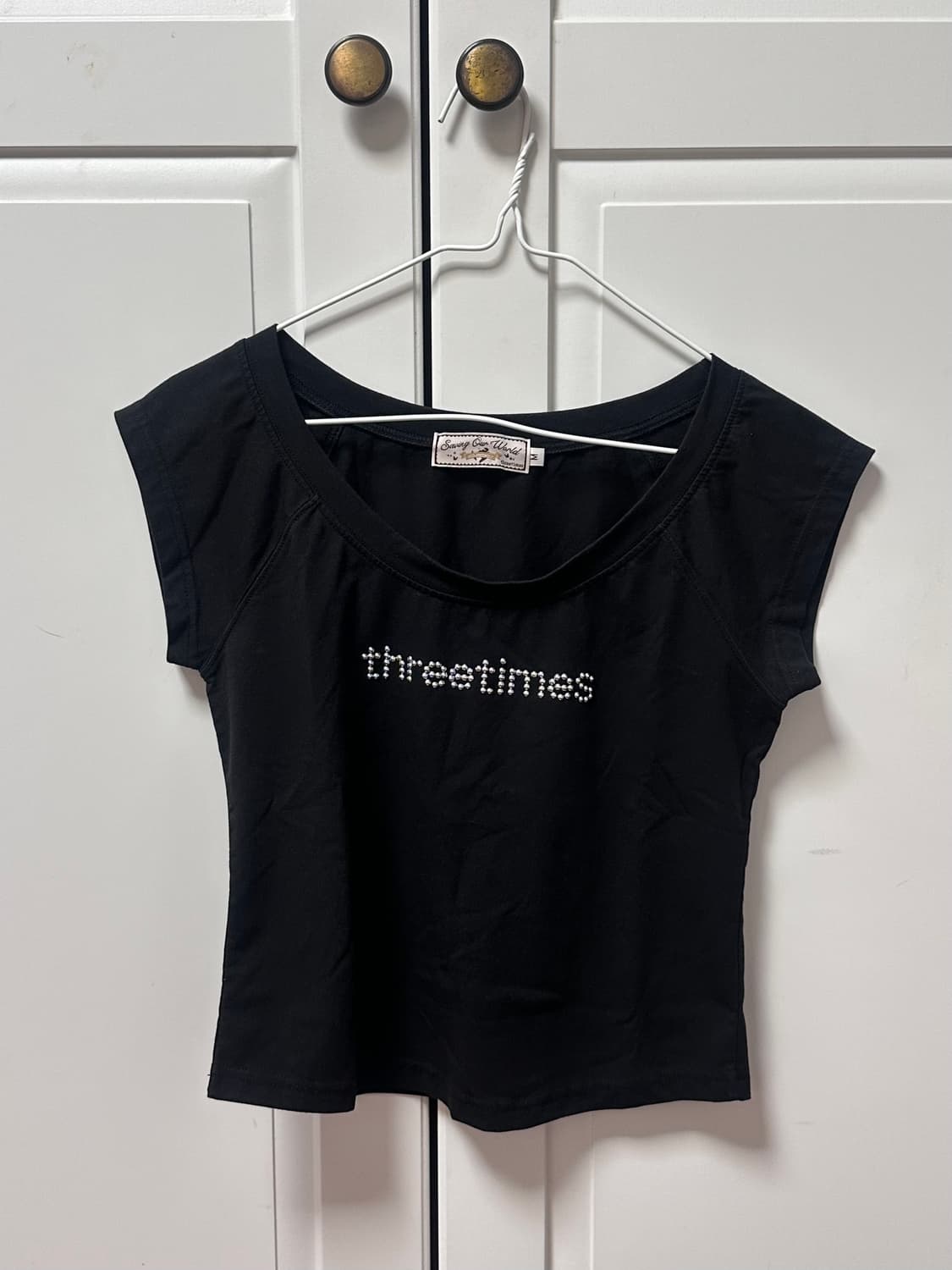 쓰리타임즈 비쥬 로고 티셔츠 블랙 M 상품이미지2